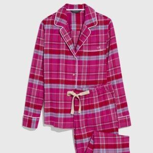 Vineyard Vines Flannel Pajama Set - Size Medium,  Party Plaid Lipstick